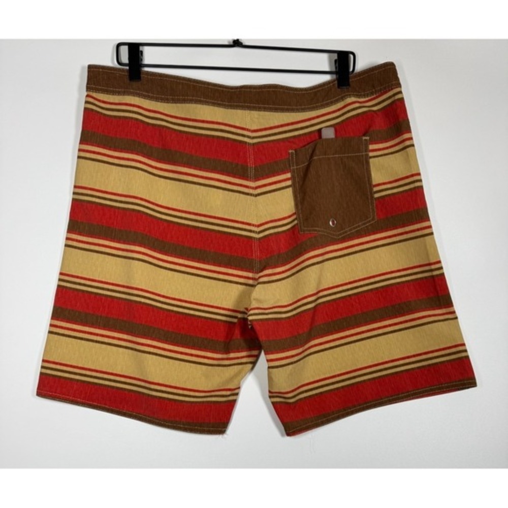 Santa Cruz Board Shorts Mens 36 Brown Red Tan Stripe Surf Swim Trunks Skate‎ - Picture 4 of 16